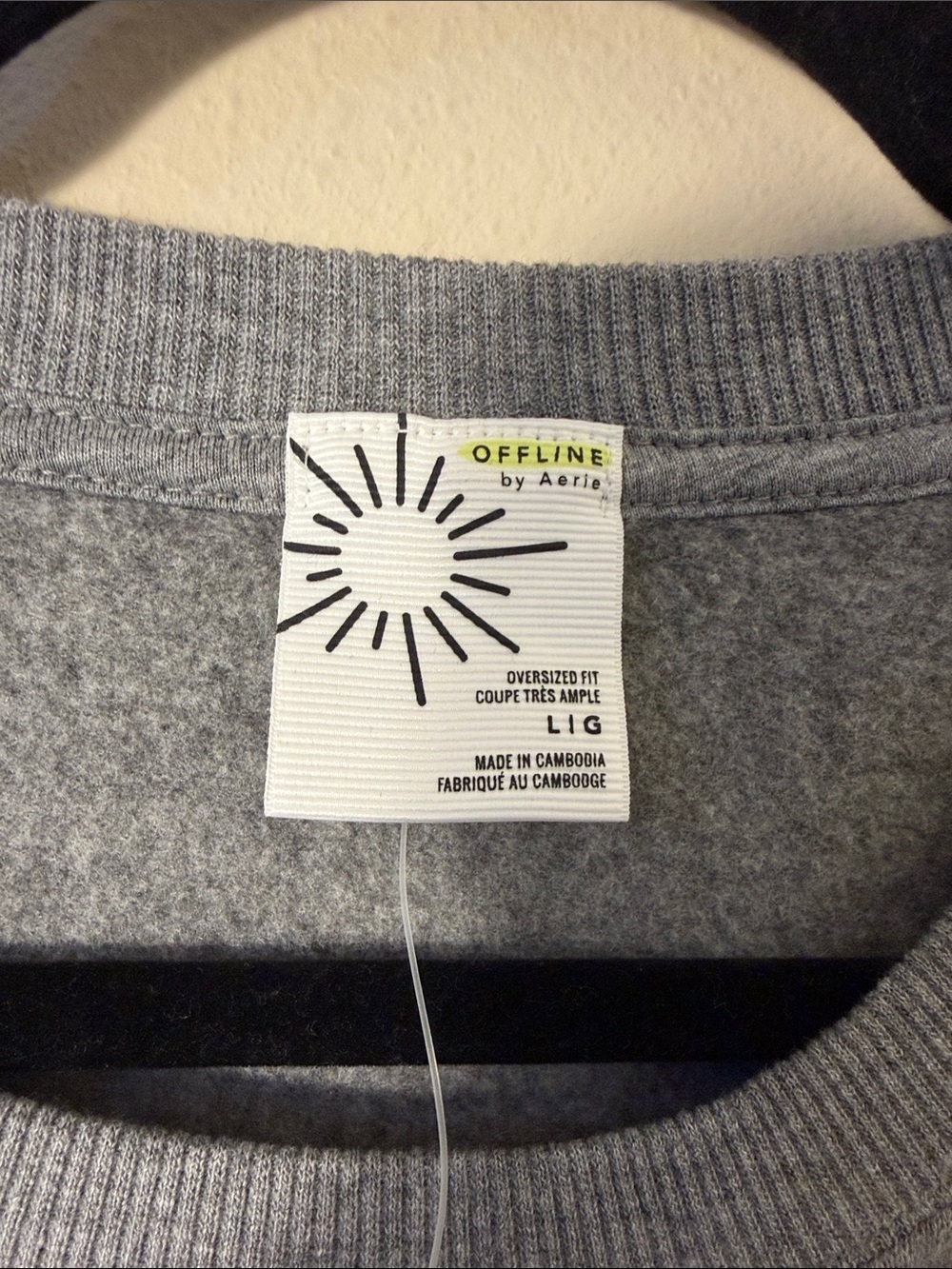 OFFLINE By Aerie Cloud Fleece Oversized Crewneck Sweatshirt in Gray Size L - Picture 4 of 14